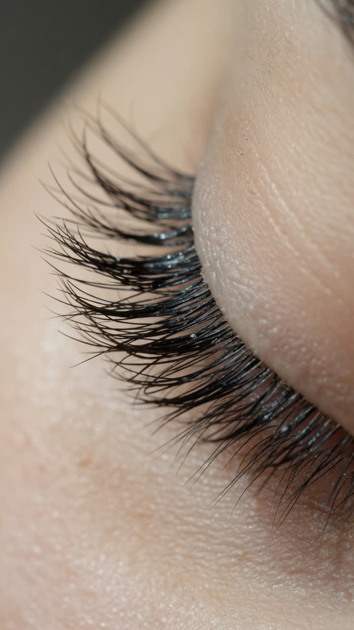 Close-up of premium lash extensions by K Beauty Wallsend